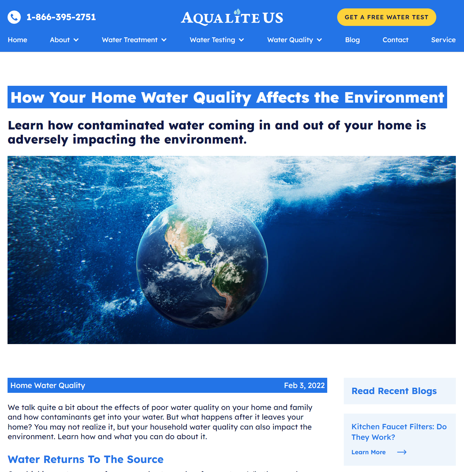 Aqualite blog post - contaminated water and the environment