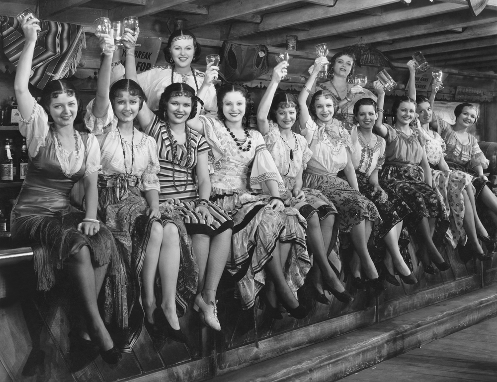 Social women toasting